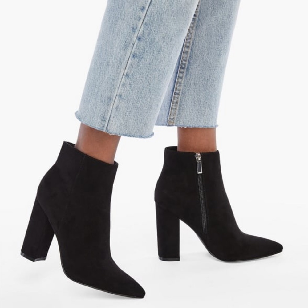 Blocked heel booties